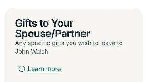 Gifts to your spouse/partner